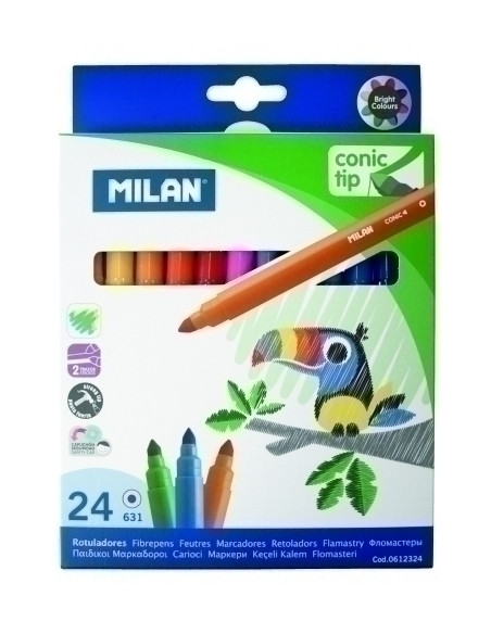 ROTULADOR FIBRA MILAN PUNTA CONICA ESTUCHE 24