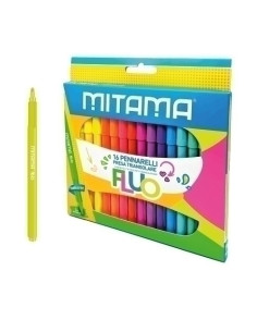 ROTULADOR FIBRA MITAMA SUPER FLUO 3mm CAJA de 16