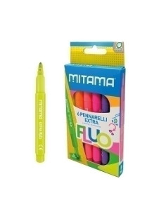 ROTULADOR FIBRA MITAMA SUPER FLUO JUMBO 5mm CAJA de 6