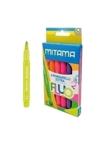 ROTULADOR FIBRA MITAMA SUPER FLUO JUMBO 5mm CAJA de 6