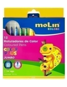 ROTULADOR FIBRA MOLIN COLOR PLUS JUMBO ESTUCHE de 12