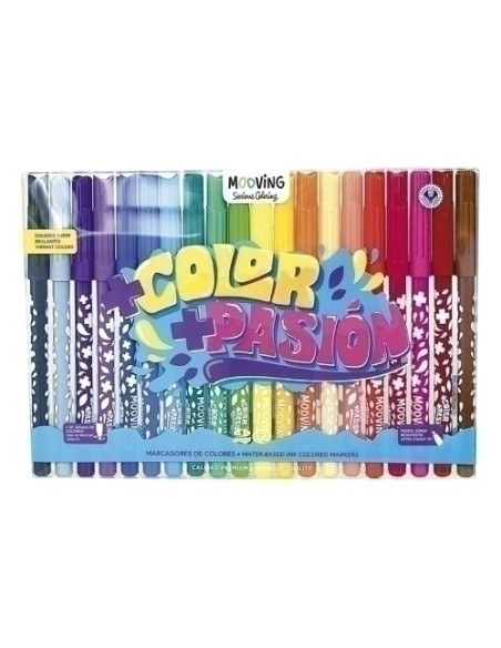 ROTULADOR FIBRA MOOVING COLORES BRILLANTES ESTUCHE de 20