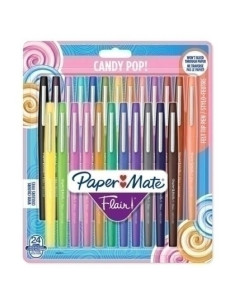 ROTULADOR FIBRA PAPER MATE CANDY POP SURTIDO BLISTER de 24