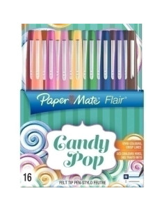 ROTULADOR FIBRA PAPER MATE FLAIR ORIGM 11  CANDY POP BLISTER DE 16