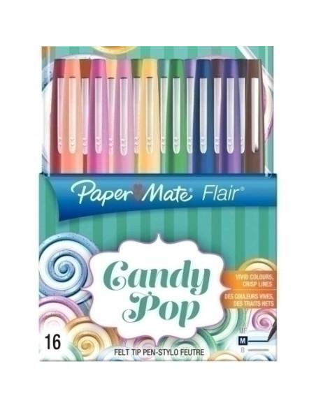 ROTULADOR FIBRA PAPER MATE FLAIR ORIGM 11  CANDY POP BLISTER DE 16