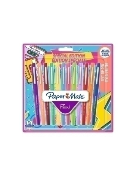 ROTULADOR FIBRA PAPER MATE FLAIR ORIGM 11  RETRO BLISTER de 12