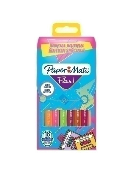 ROTULADOR FIBRA PAPER MATE FLAIR ORIGM 11  RETRO BLISTER de 16