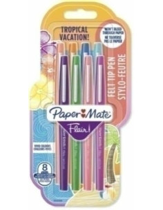ROTULADOR FIBRA PAPER MATE TROPICAL VACATION SURTIDO BLISTER de 8