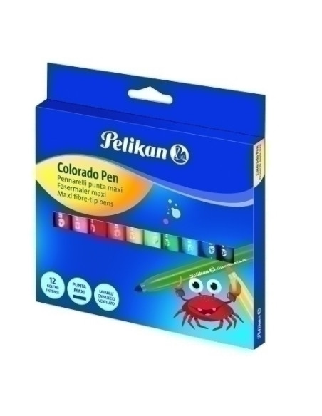 ROTULADOR FIBRA PELIKAN COLORADO PEN MAXI ESTUCHE de 12
