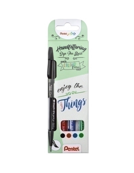 ROTULADOR FIBRA PENTEL TOUCH COLORES BASICOS ESTUCHE de 4