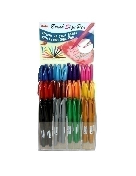 ROTULADOR FIBRA PENTEL TOUCH SURTIDO EXPOSITOR de 75