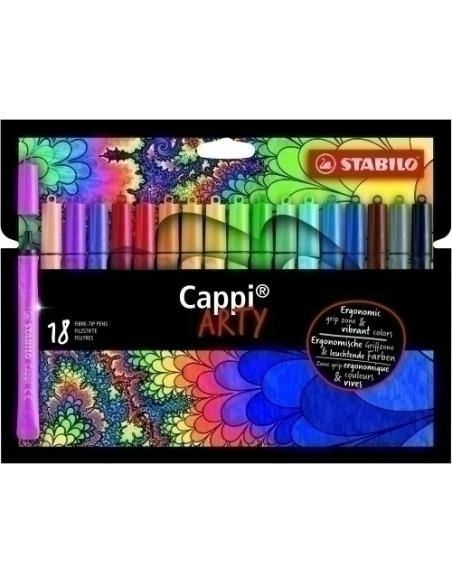 ROTULADOR FIBRA STABILO CAPPI 168 ARTY LINE estuche CARTON de 18