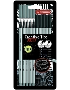 ROTULADOR FIBRA STABILO CREATIVE TIPS ARTY LINE CAJA CARTON de 10