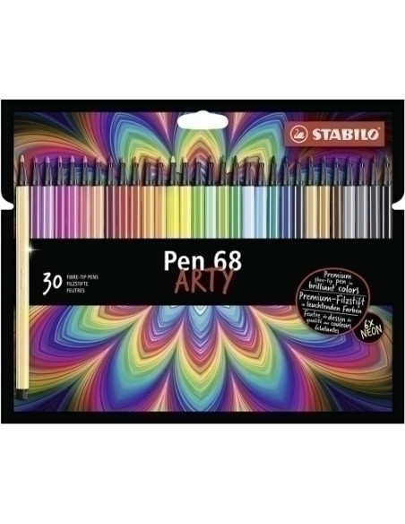 ROTULADOR FIBRA STABILO PEN 68 ARTY LINE CAJA CARTON de 30