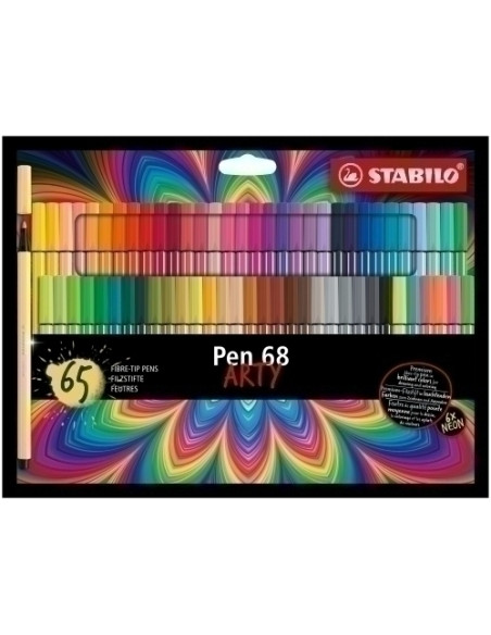 ROTULADOR FIBRA STABILO PEN 68 ARTY LINE ESTUCHE CARTON DE 65