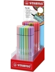 ROTULADOR FIBRA STABILO PEN 68 EXPOSITOR de 80