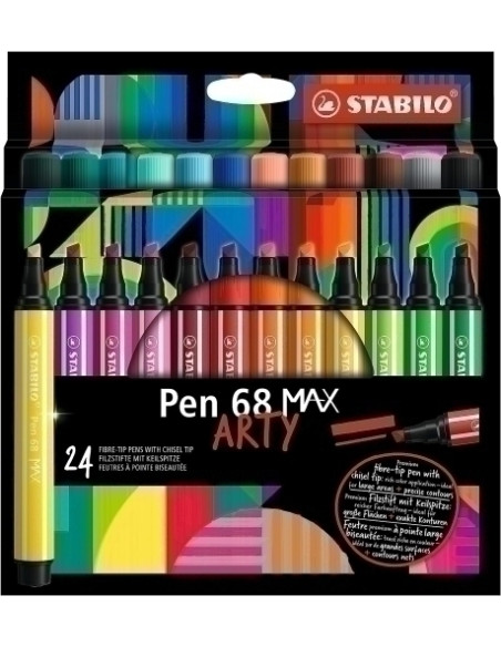 ROTULADOR FIBRA STABILO PEN 68 MAX ARTY LINE CAJA CARTON de 24