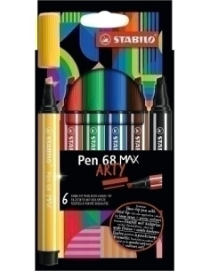 ROTULADOR FIBRA STABILO PEN 68 MAX ARTY LINE CAJA CARTON de 6