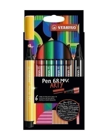 ROTULADOR FIBRA STABILO PEN 68 MAX ARTY LINE CAJA CARTON de 6