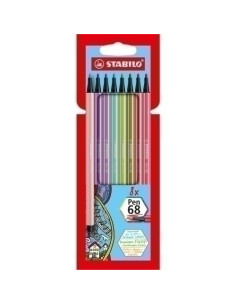 ROTULADOR FIBRA STABILO PEN 68 NUEVOS COLORES ESTUCHE DE CARTON 8 UNIDADES
