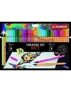 ROTULADOR FIBRA STABILO PEN 68POINT 88 ARTY LINE ESTUCHE DE 36 18x PEN 68 18x POINT 88