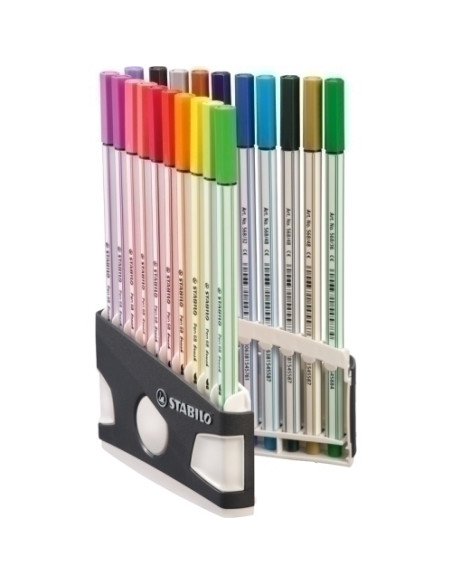 ROTULADOR FIBRA STABILO PEN BRUSH ARTY LINE PUNTA PINCEL COLOR PARADE de 20