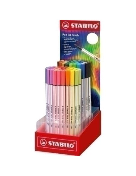ROTULADOR FIBRA STABILO PEN BRUSH ARTY LINE PUNTA PINCEL EXPOSITOR DE 80