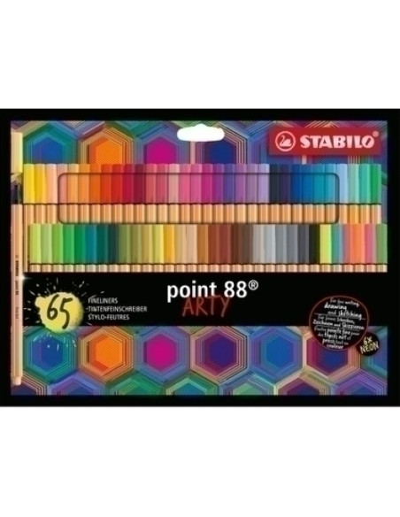 ROTULADOR FIBRA STABILO POINT 88 ARTY LINE ESTUCHE CARTON DE 65