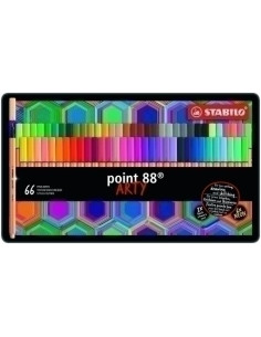 ROTULADOR FIBRA STABILO POINT 88 ARTY LINE ESTUCHE METAL DE 66