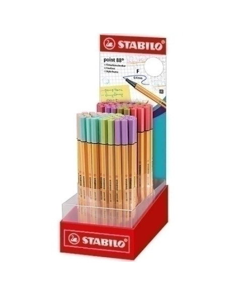 ROTULADOR FIBRA STABILO POINT 88 EXPOSITOR DE 80