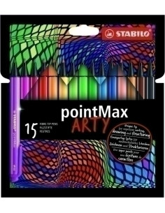 ROTULADOR FIBRA STABILO POINTMAX ARTY LINE ESTUCHE CARTON de 15
