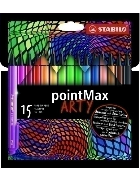 ROTULADOR FIBRA STABILO POINTMAX ARTY LINE ESTUCHE CARTON de 15