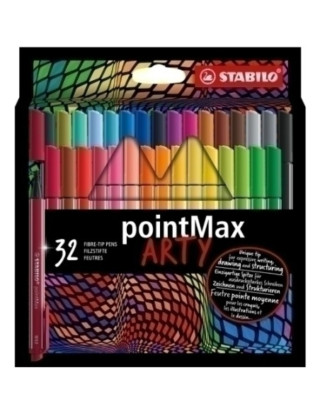 ROTULADOR FIBRA STABILO POINTMAX ARTY LINE ESTUCHE CARTON de 32