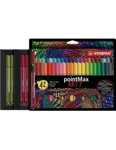 ROTULADOR FIBRA STABILO POINTMAX ARTY LINE ESTUCHE CARTON de 42