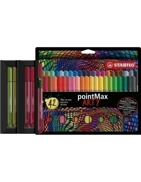 ROTULADOR FIBRA STABILO POINTMAX ARTY LINE ESTUCHE CARTON de 42