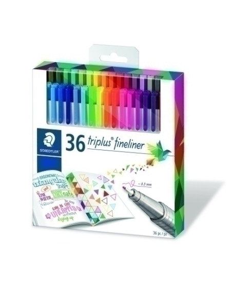 ROTULADOR FIBRA STAEDTLER  334 TRIPLUS FINELINER ESTUCHE de 36
