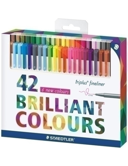 ROTULADOR FIBRA STAEDTLER  334 TRIPLUS FINELINER ESTUCHE de 42