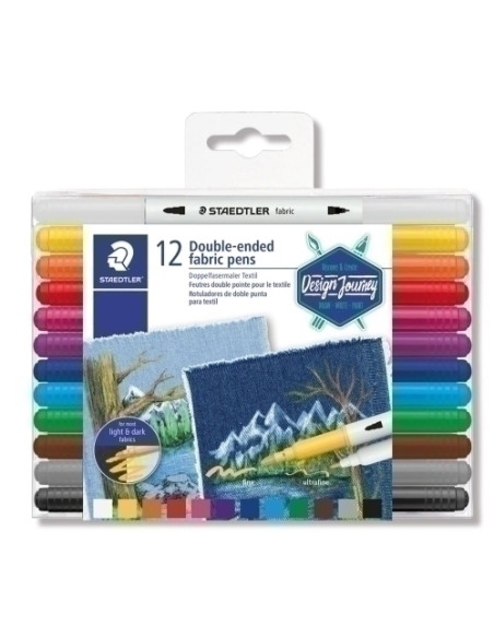 ROTULADOR FIBRA STAEDTLER 3190 DESIGN JOURNEY DOBLE PUNTATEXTIL ESTUCHE de 12