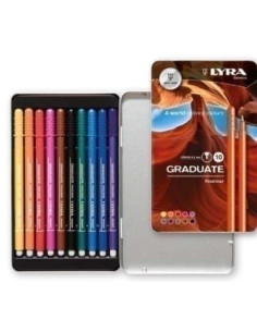 ROTULADOR LYRA GRADUATE FINELINER ESTUCHE METAL DE 10