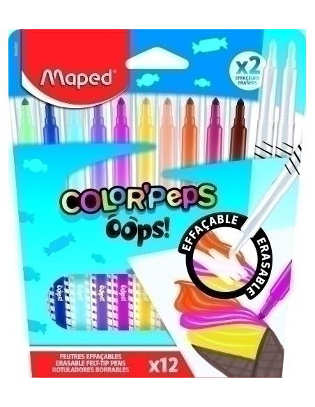 ROTULADOR MAPED COLOR PEPS BORRABLE ESTUCHE de 12