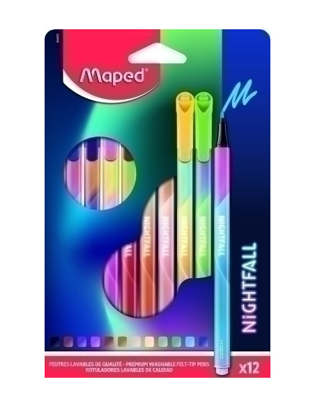 ROTULADOR MAPED NIGHTFALL ESTUCHE 12