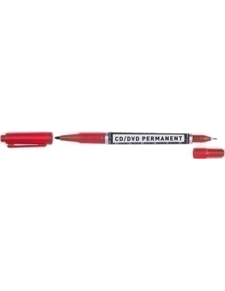 ROTULADOR PERMANENTE MOLIN para CD DOBLE PUNTA ROJO