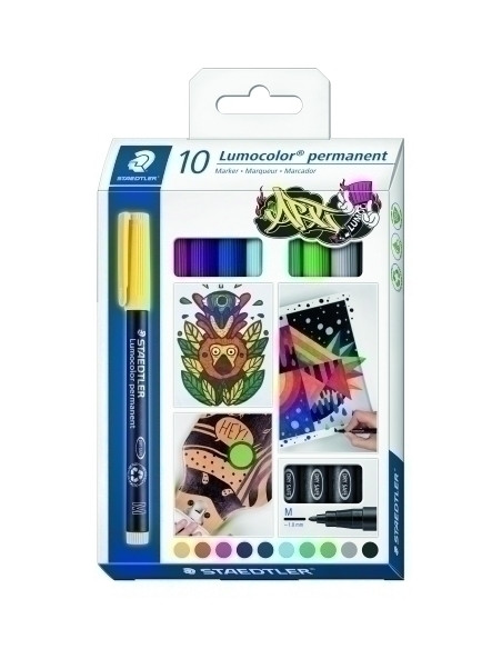 ROTULADOR PERMANENTE STAEDTLER 317 LUMOCOLOR M CAJA de 10