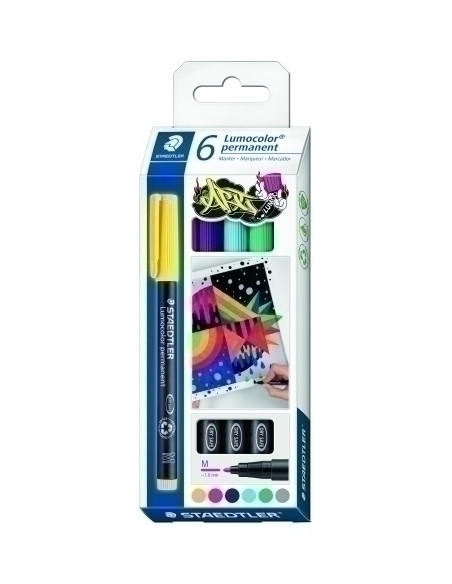 ROTULADOR PERMANENTE STAEDTLER 317 LUMOCOLOR M CAJA de 6
