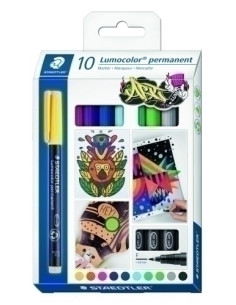 ROTULADOR PERMANENTE STAEDTLER 318 LUMOCOLOR F CAJA de 10