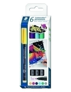 ROTULADOR PERMANENTE STAEDTLER 318 LUMOCOLOR F CAJA de 6