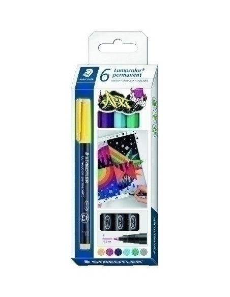 ROTULADOR PERMANENTE STAEDTLER 318 LUMOCOLOR F CAJA de 6