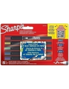 ROTULADOR SHARPIE CREATIVE ACRYLIC PUNTA PINCEL BLISTER de 5