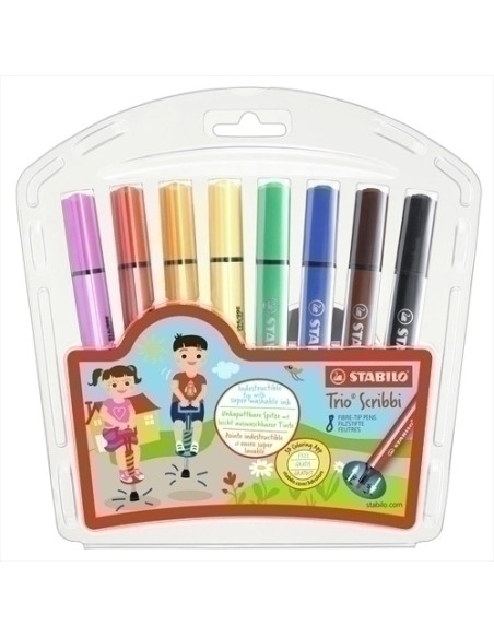 ROTULADOR STABILO TRIO SCRIBBI  ESTUCHE de 8