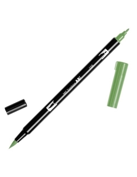 ROTULADOR TOMBOW DOBLE PUNTA PINCEL ACEITUNA OSCURO